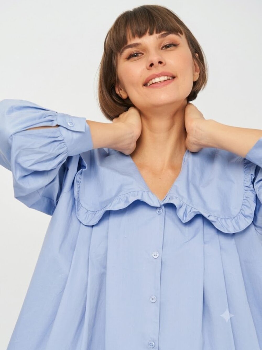 Zara Poplin Blouse With Peter Pan Collar - XS - Picture 5 of 7